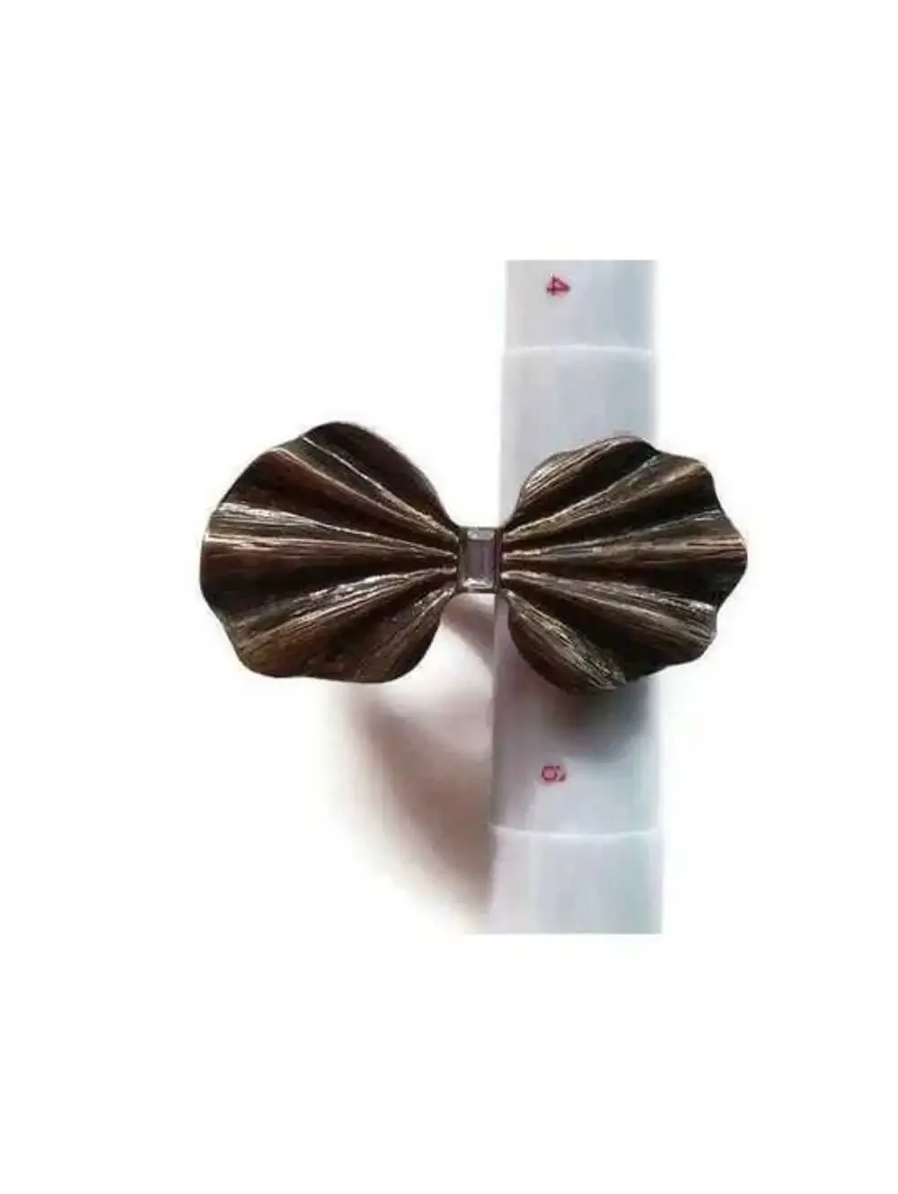 Vintage Brass Tone & Rhinestones Two Finger Ring, Bow Ring, Double Finger Ring.